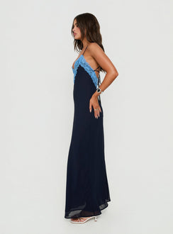 Call My Lover Spitzen-Maxikleid Navy