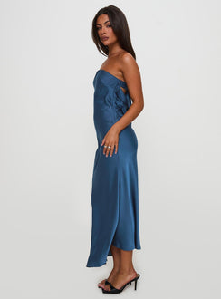 Haley Maxikleid Mittelblau