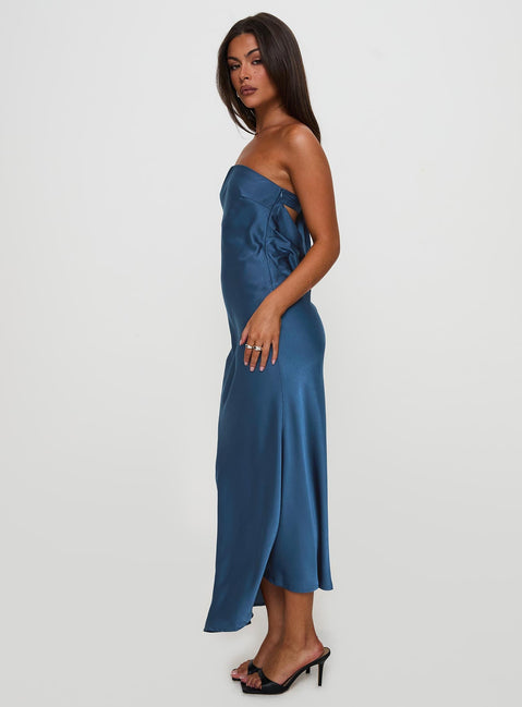 Haley Maxikleid Mittelblau