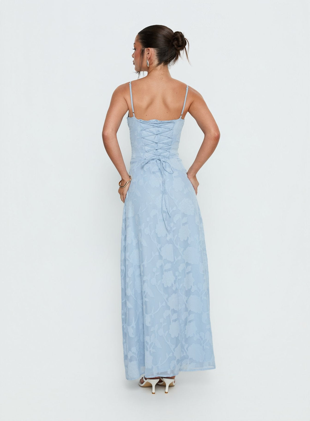 Members Only Maxikleid Blau Burnout