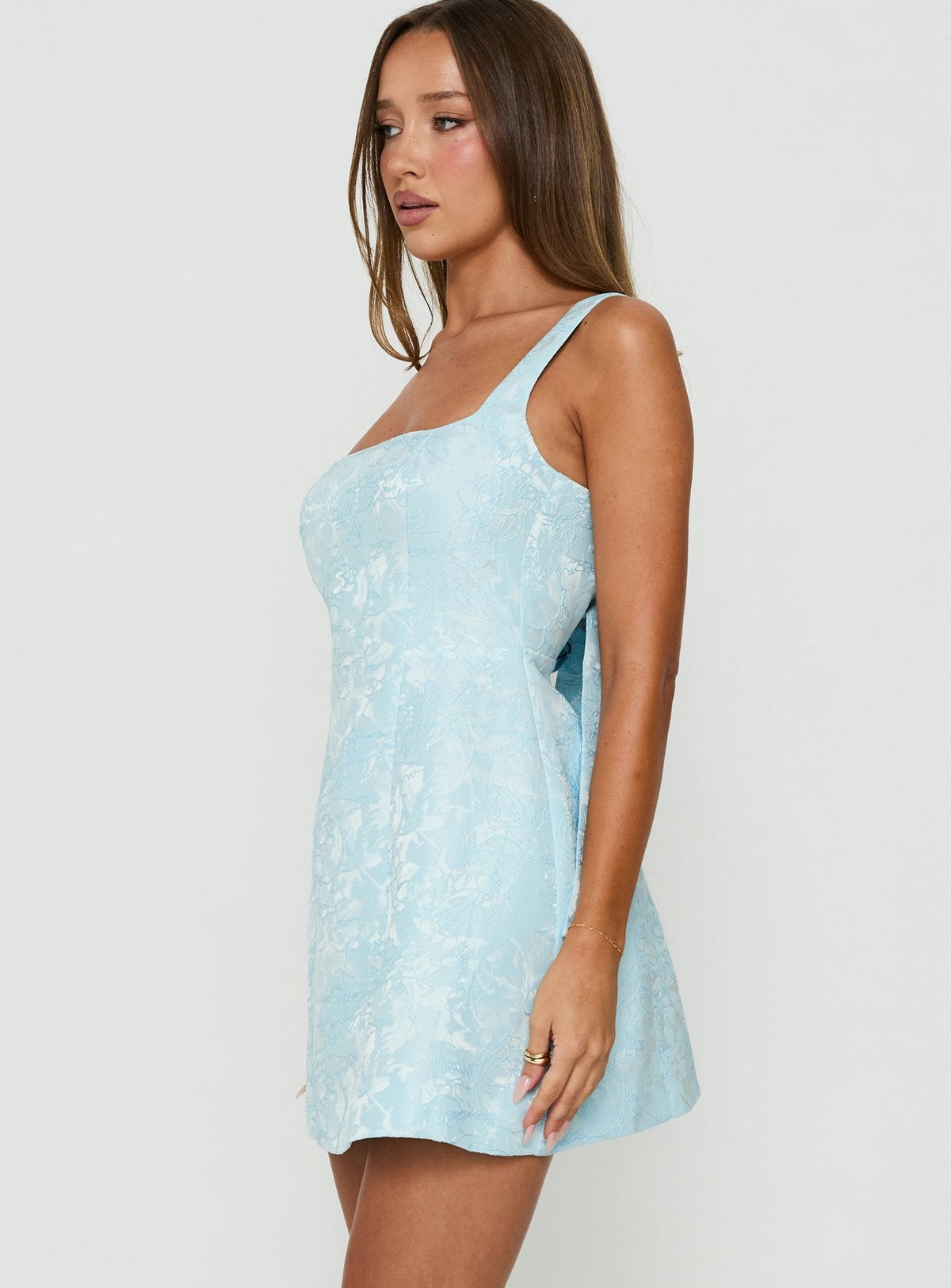 Asterie Minikleid mit Schleifendetail, Blau