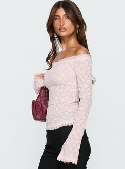 Mochapella Off-Shoulder-Top Zartrosa