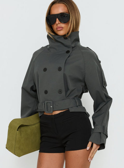 Kurzer Trenchcoat Blanc, oliv