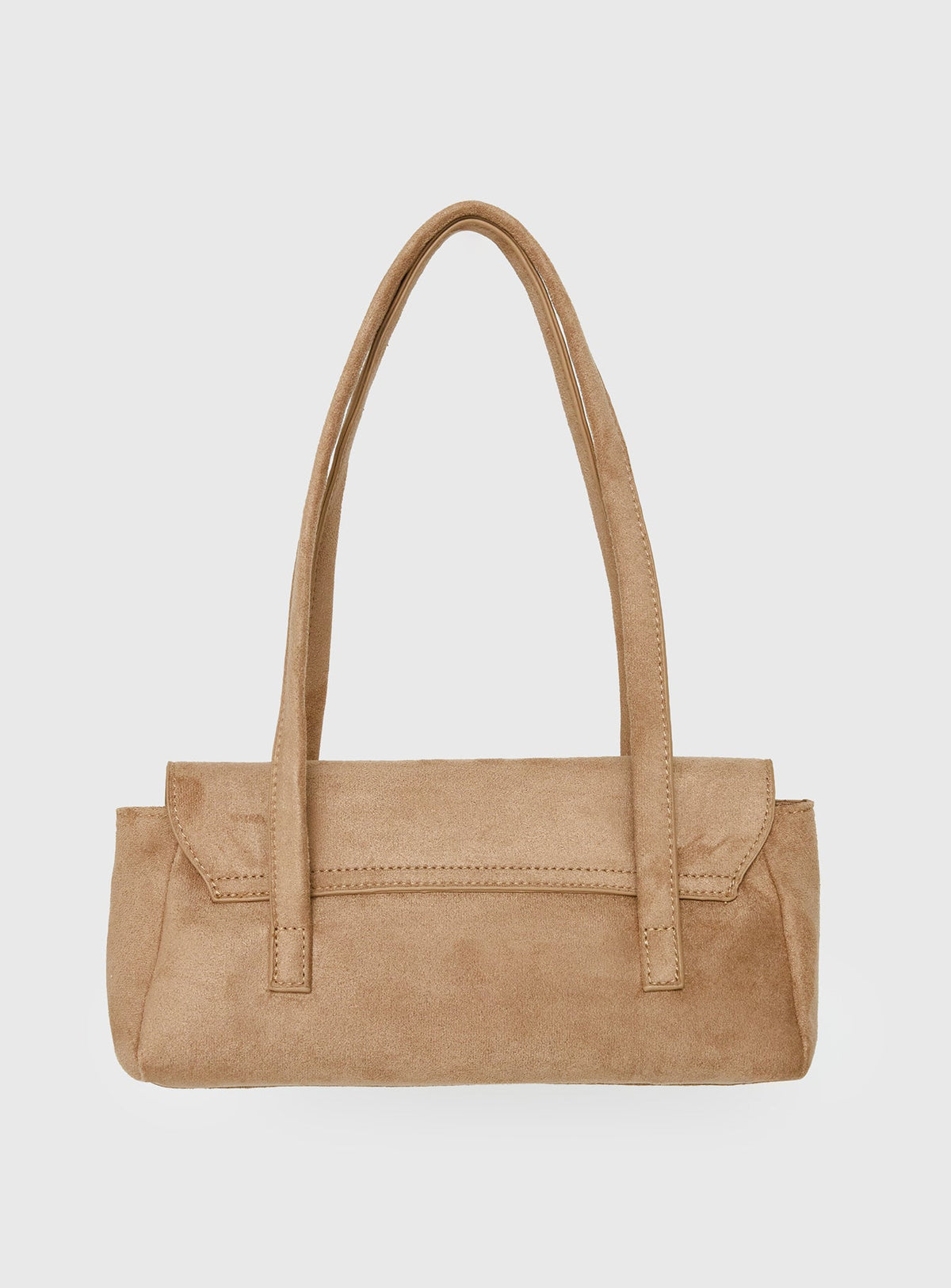 Klyne Kunstleder-Schultertasche mit Schleifendetail in Schiefergrau