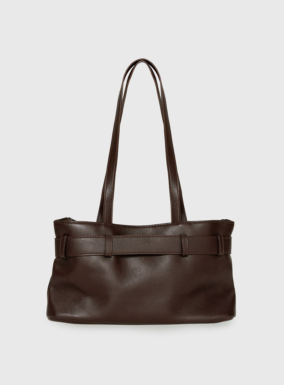 Views Of Capri Schultertasche aus Kunstleder mit Schnalle, Dunkelbraun