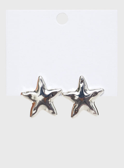Star silver earrings
