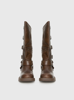 Buckle-Down Stiefel Braun