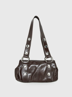 Amarra Umhängetasche aus genietetem Kunstleder Washed Brown