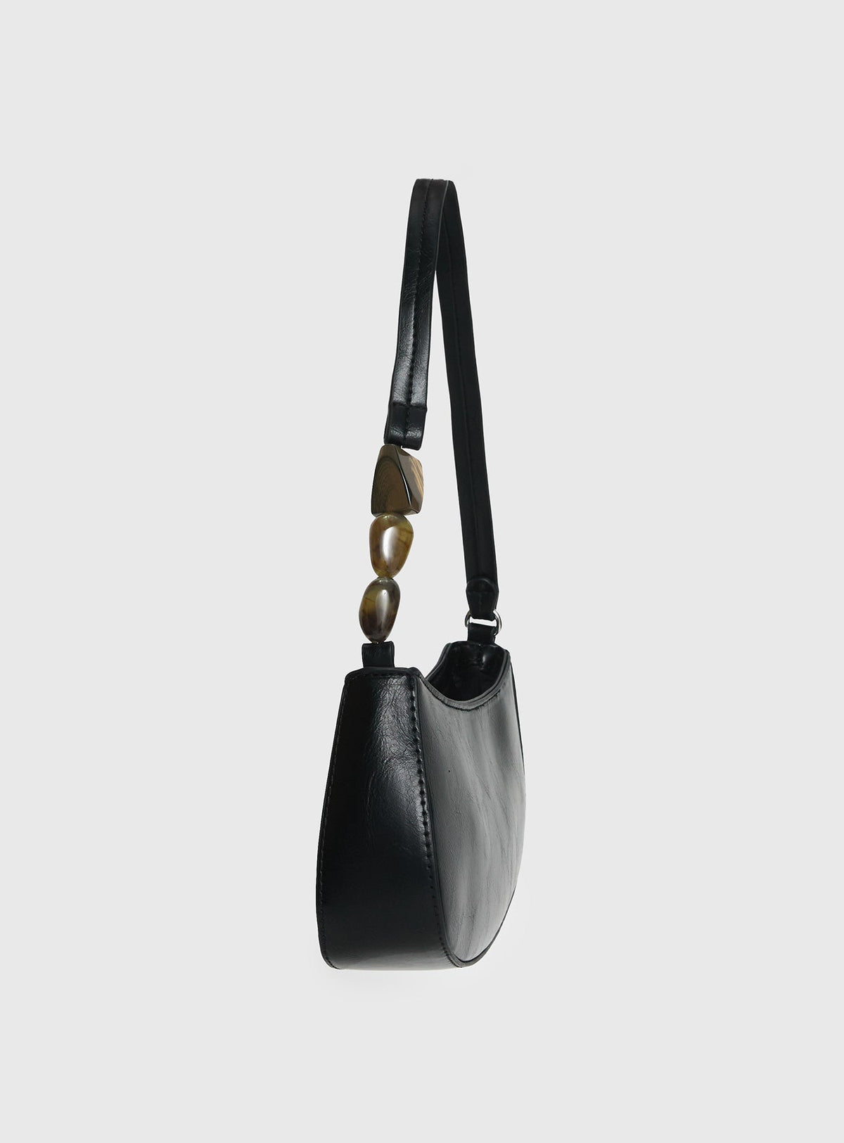 Contradiction Bead Detail Shoulder Bag Black