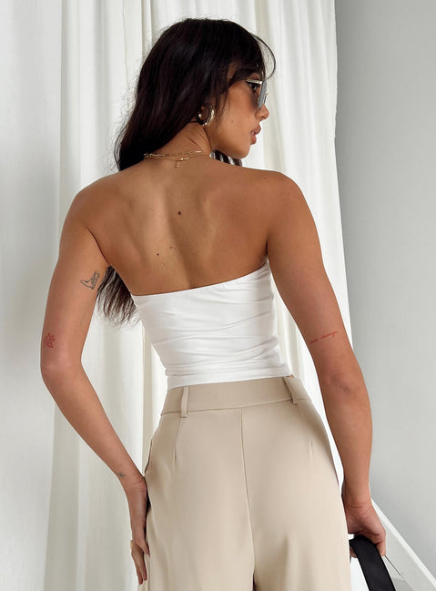 product Princess Polly Sleeveless Asymmetric Neckline  Tomlin Top White
