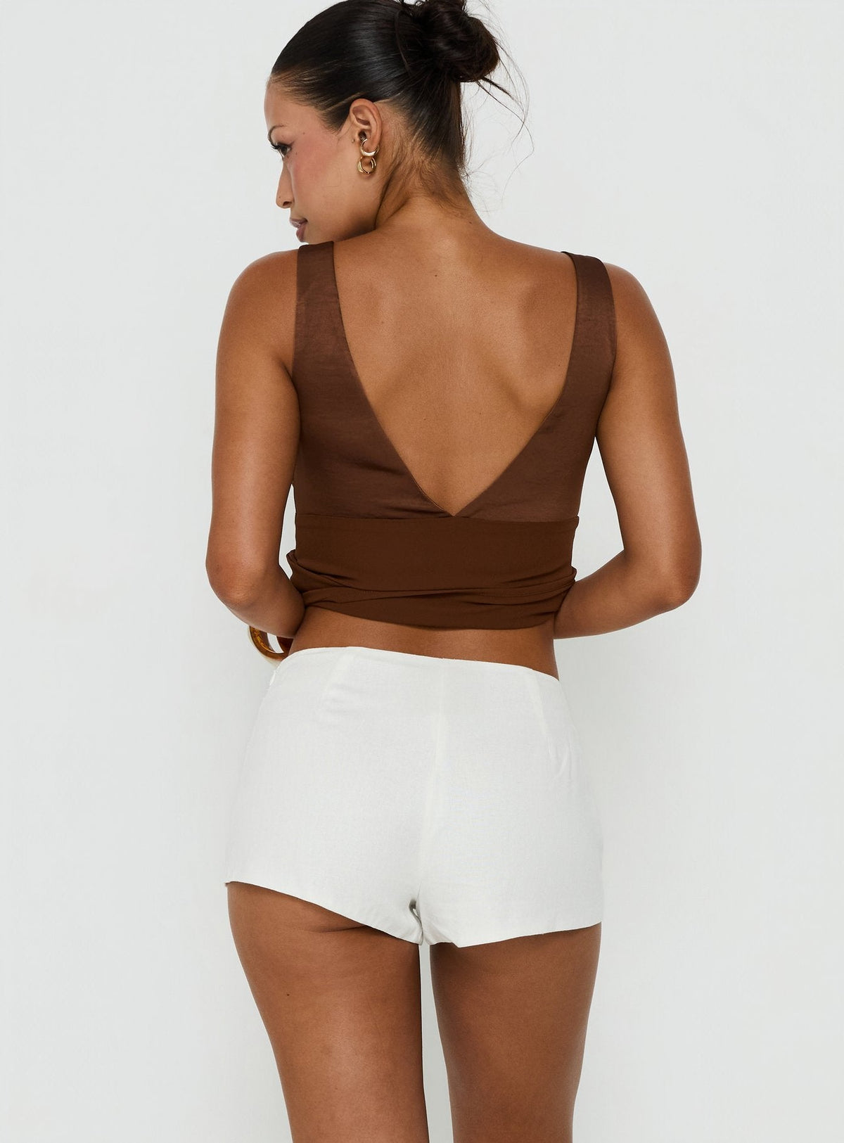 Florana Gürtel-Mini-Shorts Weiß