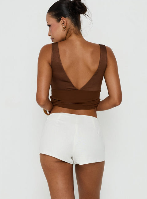 Florana Gürtel-Mini-Shorts Weiß