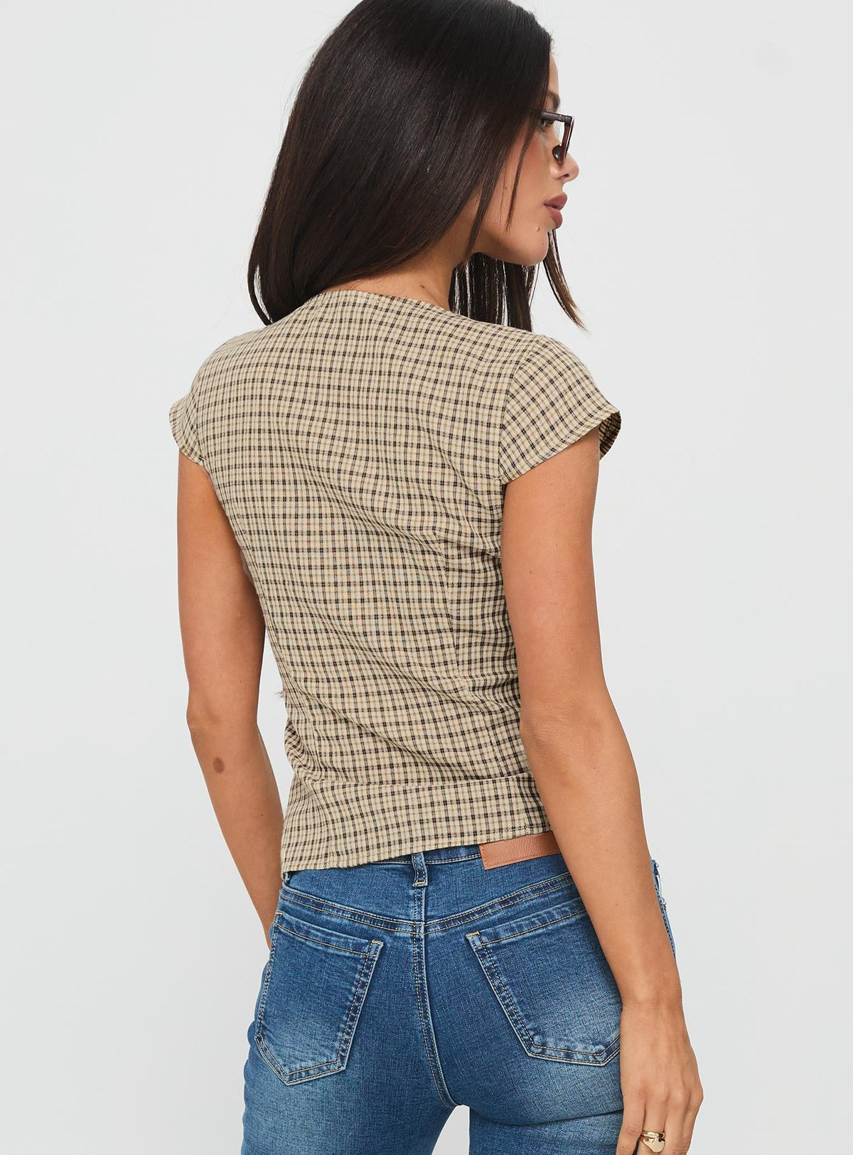 Indulgence Korsett-Top Beige Kariert