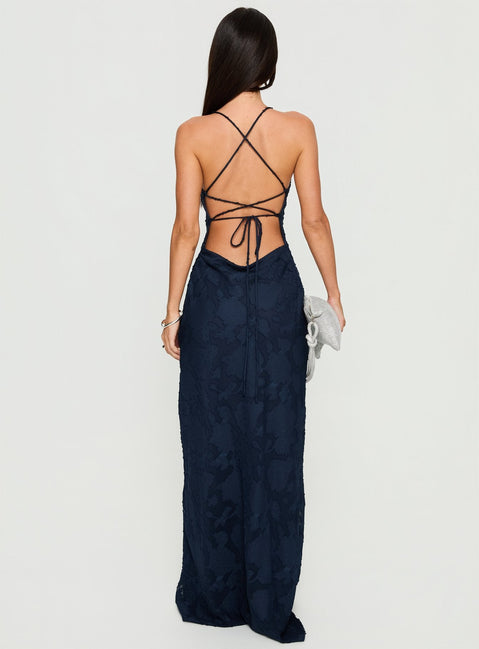 Celena Maxikleid Navy Burnout
