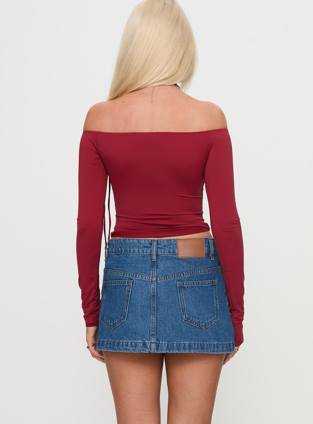 Nicolina Low Rise Jeans-Minirock Helle Waschung
