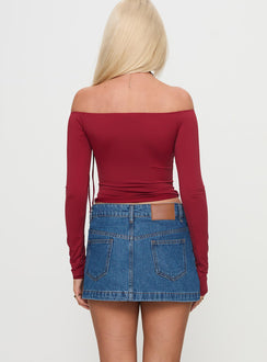 Nicolina Low Rise Jeans-Minirock Helle Waschung