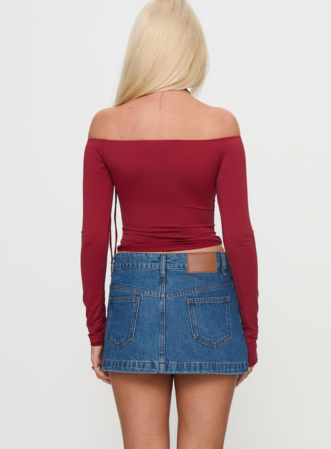 Nicolina Low Rise Jeans-Minirock Helle Waschung