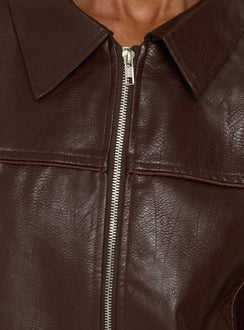 Goldsmith Bomberjacke aus Kunstleder, Braun