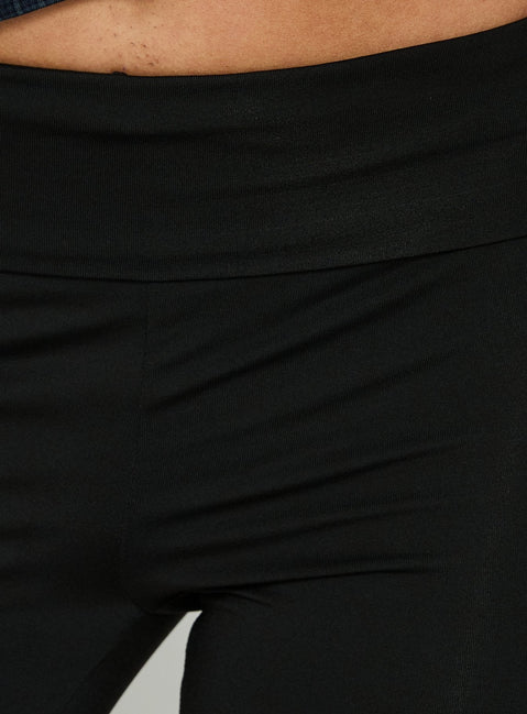 Avedon Foldover Waist Capri Trousers Black