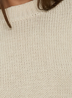 Harmony Balloon Sleeve Knit Jumper Beige