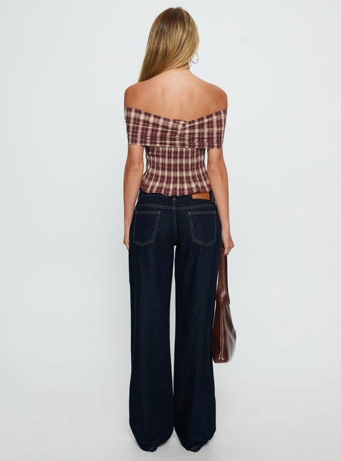 Tidal Wave Straight Leg Jeans mit niedriger Taille aus Rohdenim