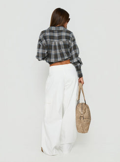 Laurella Cargo Tie Waist Trousers White
