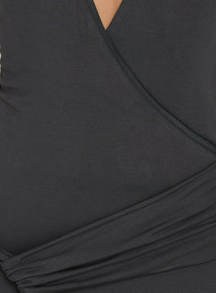 So Major Drapiertes A-Linien Maxikleid Schiefer