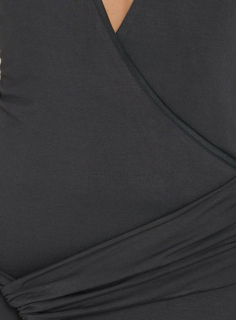 So Major Drapiertes A-Linien Maxikleid Schiefer