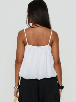 Elfina Babydoll Bubble Top Weiß