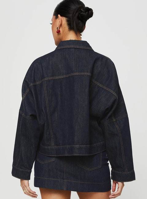 Hughes Jacke Dunkelblaue Jeans