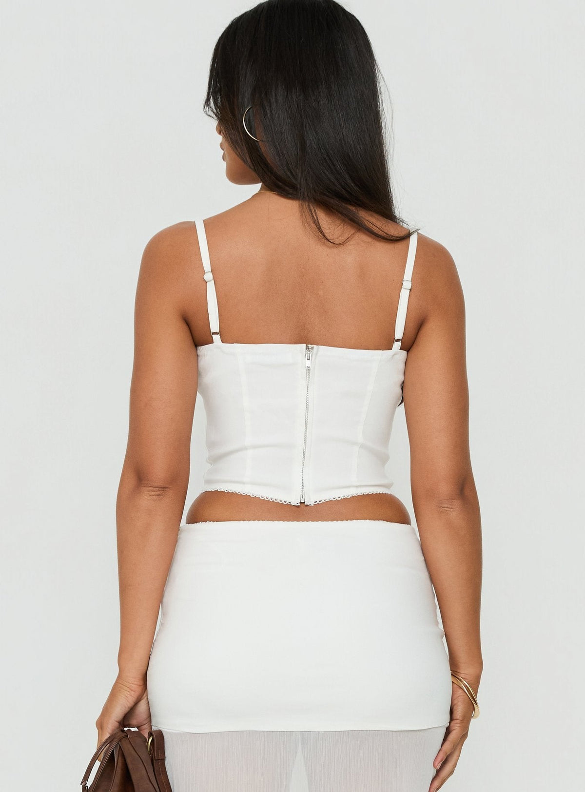 Piya gerafftes Bustier-Cami-Top Weiß