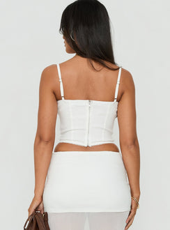 Piya gerafftes Bustier-Cami-Top Weiß