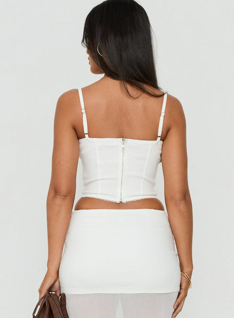 Piya gerafftes Bustier-Cami-Top Weiß