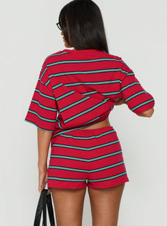 Settle Down Shorts Rot gestreift