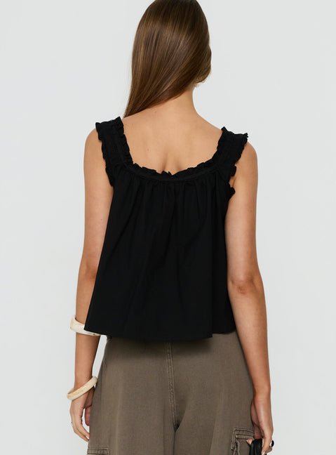 Swing Babydoll Top Schwarz
