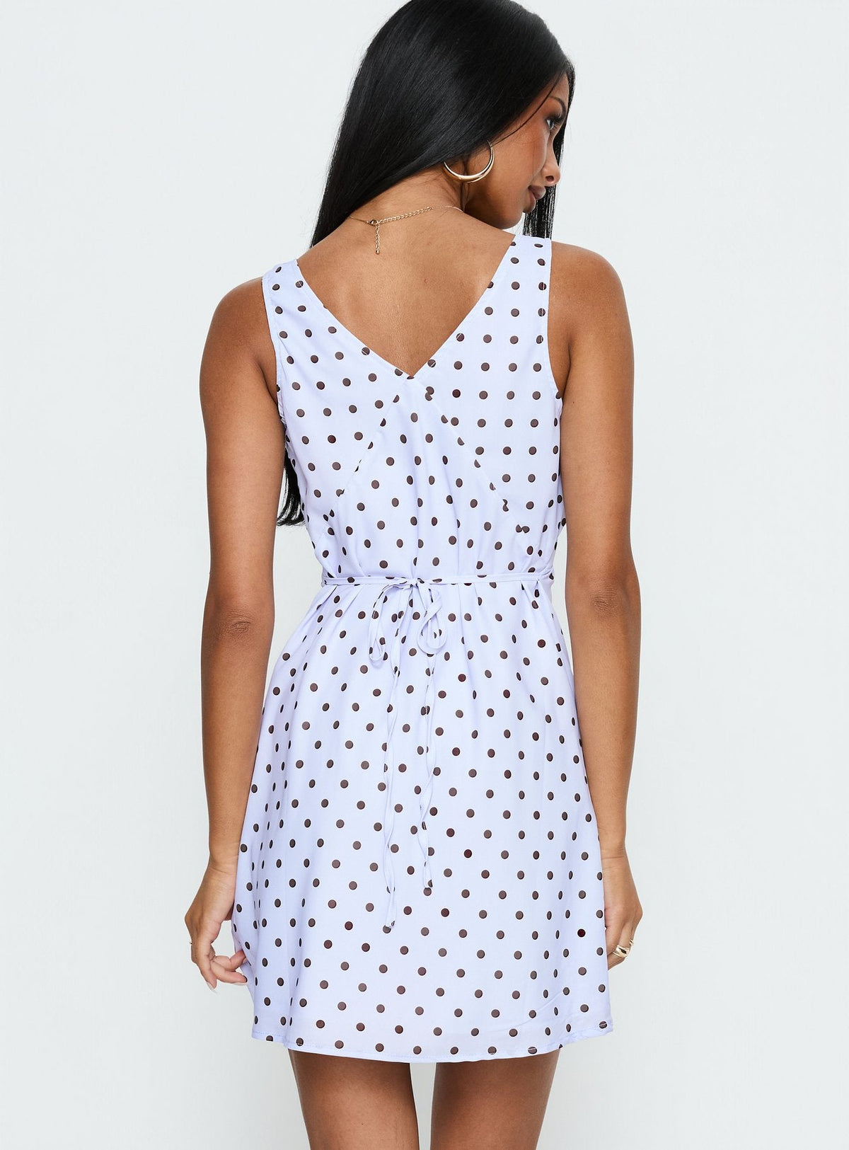 Nellie Minikleid Blau / Braun gepunktet
