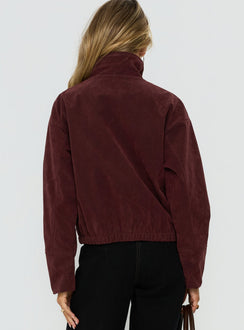 Tayne Trichterhalsjacke Bordeauxrot