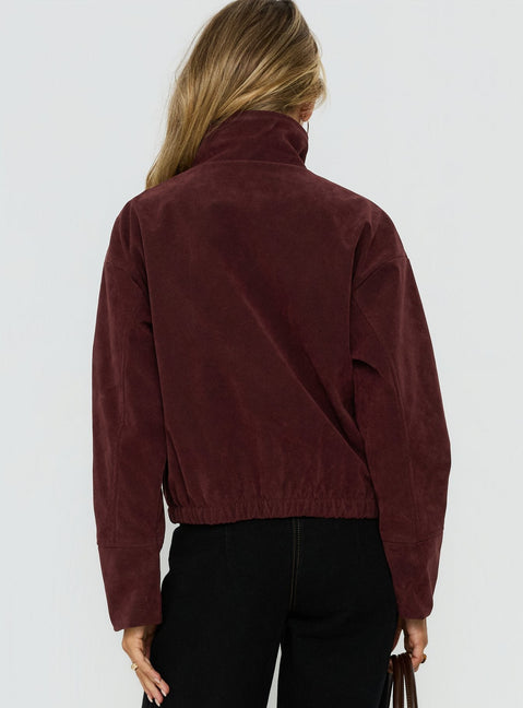 Tayne Trichterhalsjacke Bordeauxrot