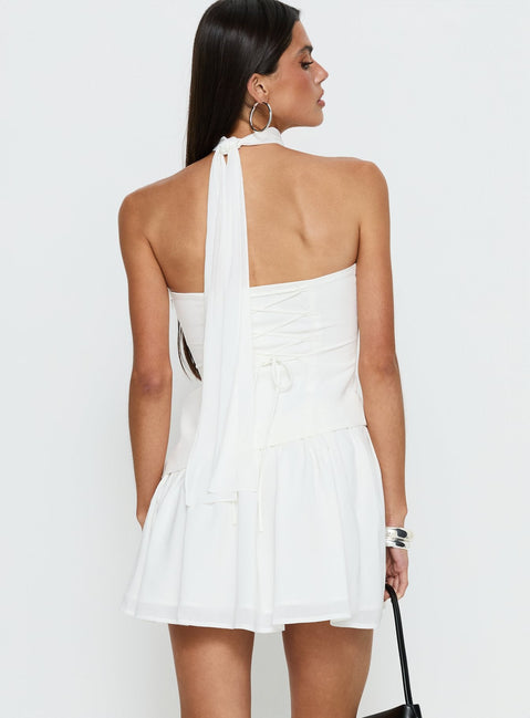 Odela trägerloses Mini-Kleid mit tiefer Taille, Weiß