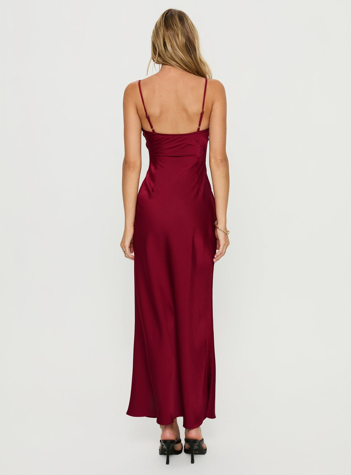 Engracia Pailletten-Maxikleid Bordeauxrot