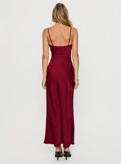 Engracia Pailletten-Maxikleid Bordeauxrot
