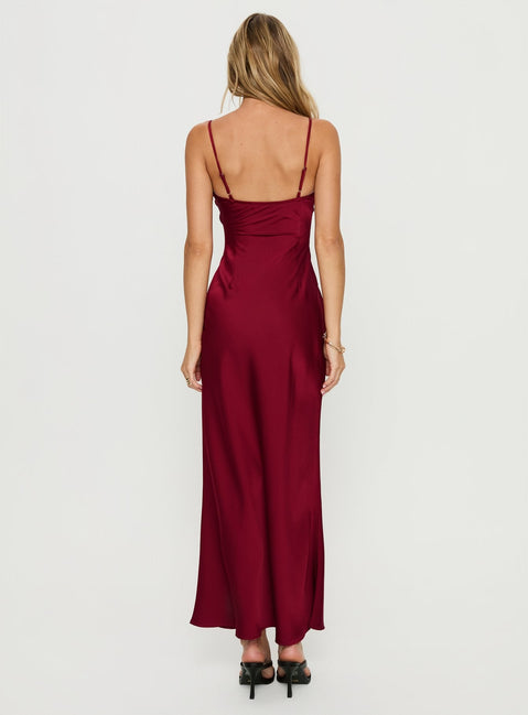 Engracia Pailletten-Maxikleid Bordeauxrot