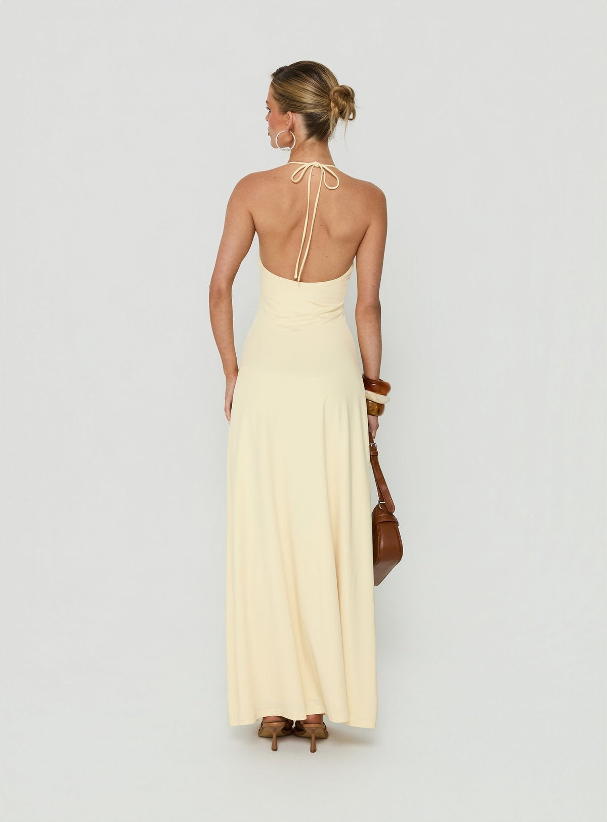 Palmas Neckholder-Maxikleid Buttergelb