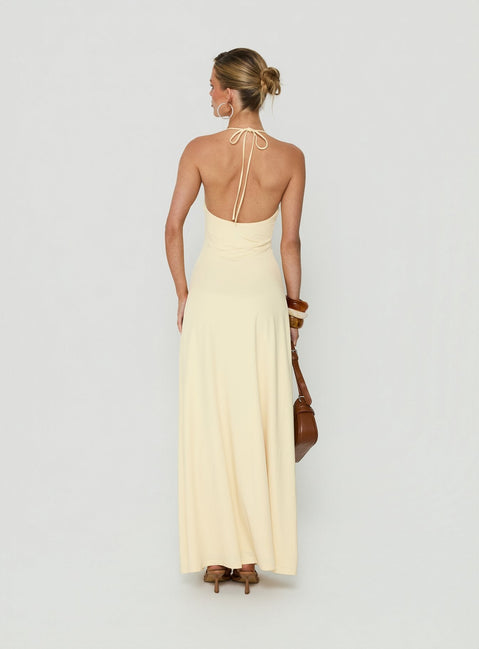 Palmas Neckholder-Maxikleid Buttergelb