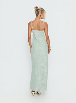 Avienna Maxi-Kleid Salbeigrün Burnout