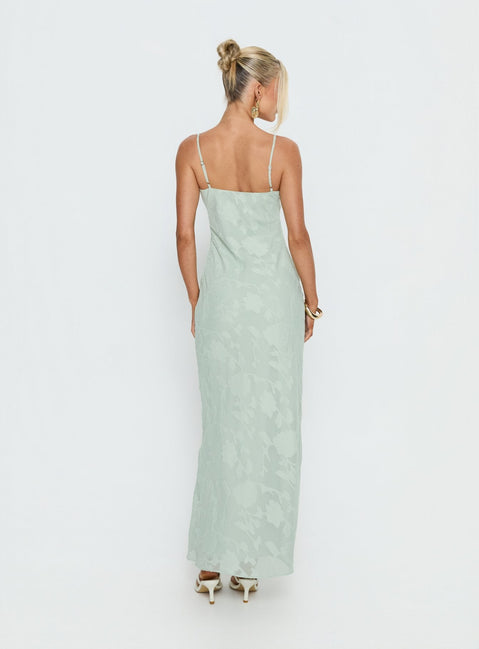 Avienna Maxi-Kleid Salbeigrün Burnout
