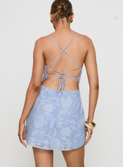 Celena Minikleid Hellblau Burnout