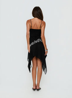 Pappilion Asymmetrisches Midikleid Schwarz