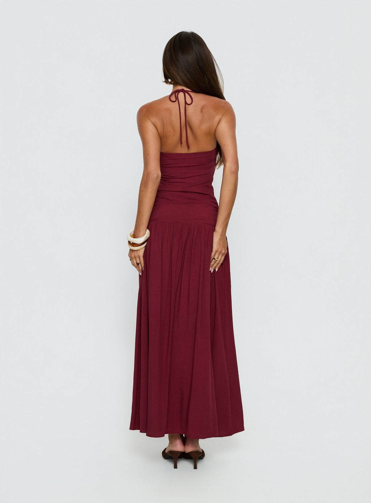 Marguerite Halter Maxikleid Rubinrot