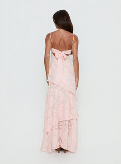 Lyricah Stufenmaxikleid mit Rückenschnürung Pink